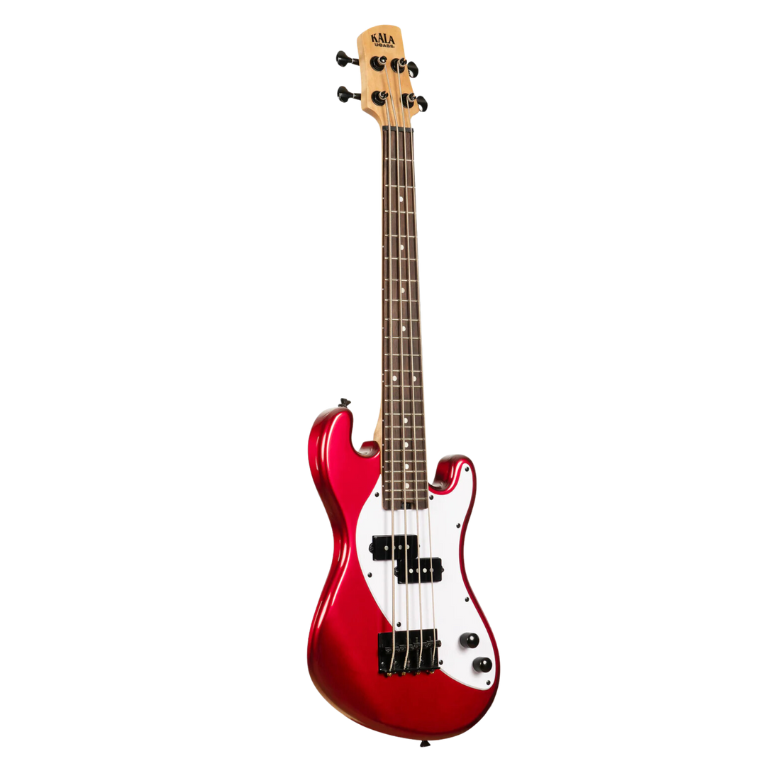 Ubass Kala Solid Body 4-String Candy Apple Red - Bajo Eléctrico | Inspirado en la serie original California U•BASS®, este innovador bajo de escala corta ofrece una nueva visión del U•BASS®. El U•BASS® de cuerpo sólido de Kala presenta una elegante forma d