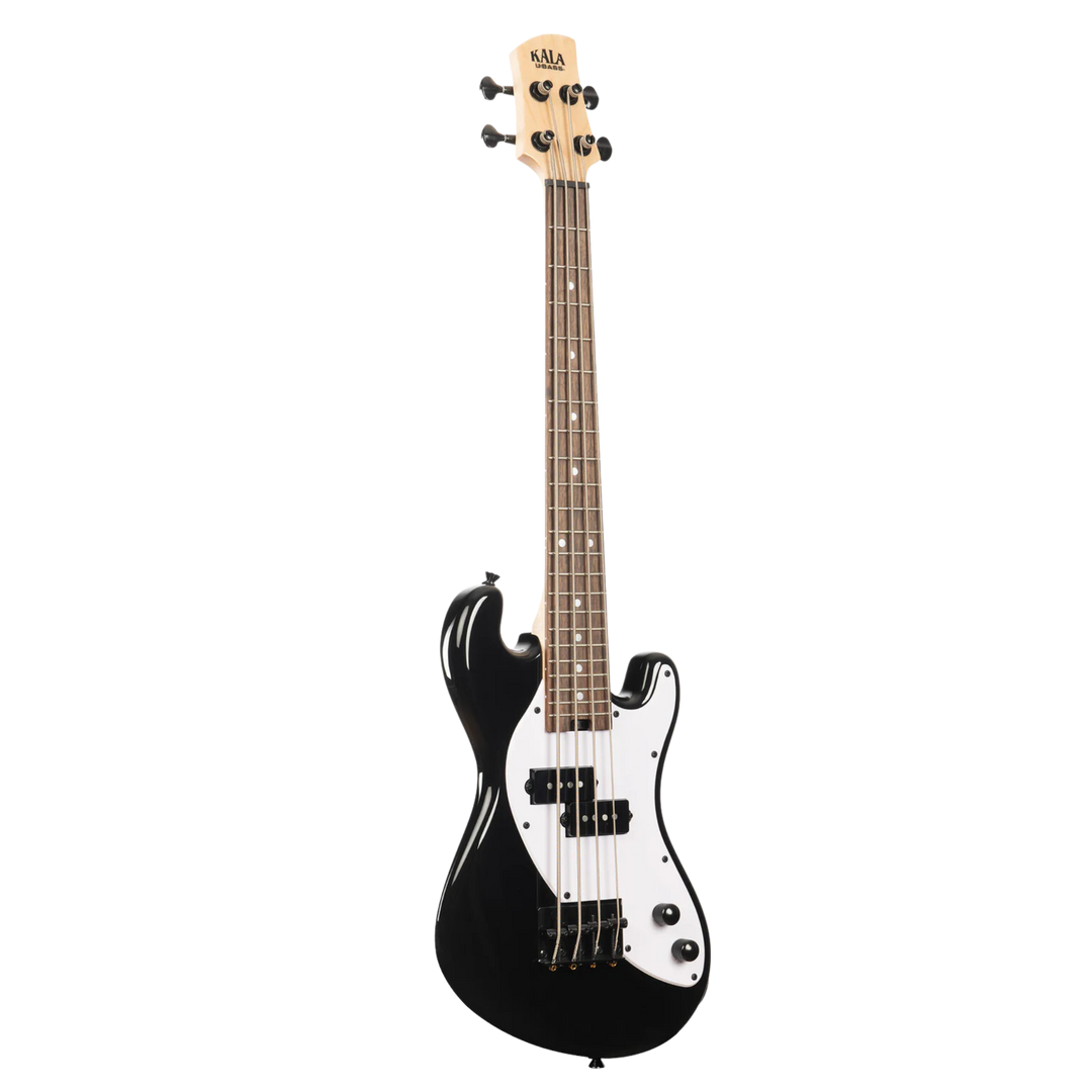 Ubass Kala Solid Body 4-String Jet Black - Bajo Eléctrico | Inspirado en la serie original California U•BASS®, este innovador bajo de escala corta ofrece una nueva visión del U•BASS®. El U•BASS® de cuerpo sólido de Kala presenta una elegante forma de cuer