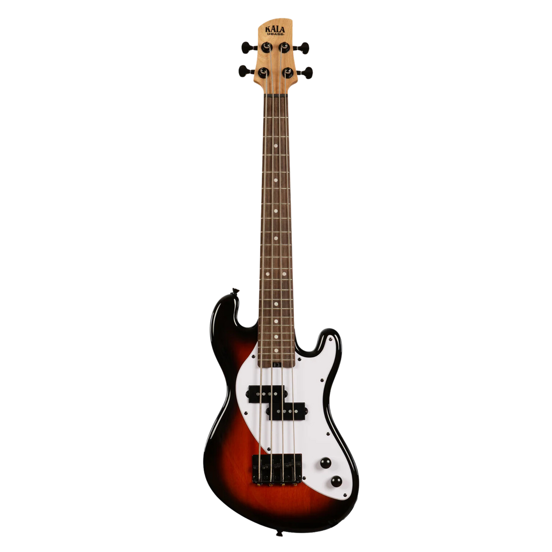 Ubass Kala Solid Body 4-String Sunburst - Bajo Eléctrico | Inspirado en la serie original California U•BASS®, este innovador bajo de escala corta ofrece una nueva visión del U•BASS®. El U•BASS® de cuerpo sólido de Kala presenta una elegante forma de cuerp
