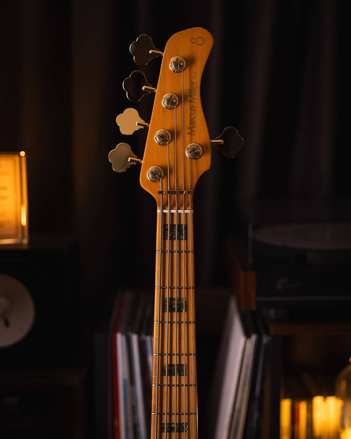 Sire V10-5 Transparent Green Satin Poplar Burl (2nd Gen) - Bajo Eléctrico