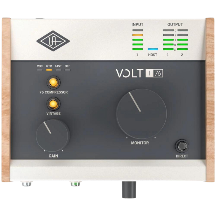 Universal Audio Volt 176 Interfaz de Audio USB-C | Volt 176 es la interfaz de audio USB diseñada para músicos y creadores de contenido que desean grabar audio con un sonido de estudio excepcional. Conéctala directamente a tu Mac, PC, iPad o iPhone, y Volt