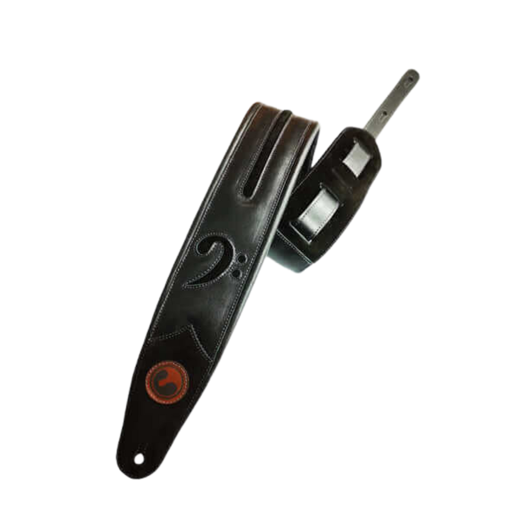 Ergostraps Fa 3" Black / Black Sude | * Correa de instrumento musical. Foto referencial: Al ser un producto de cuero, el color puede variar ligeramente. | Gearhub