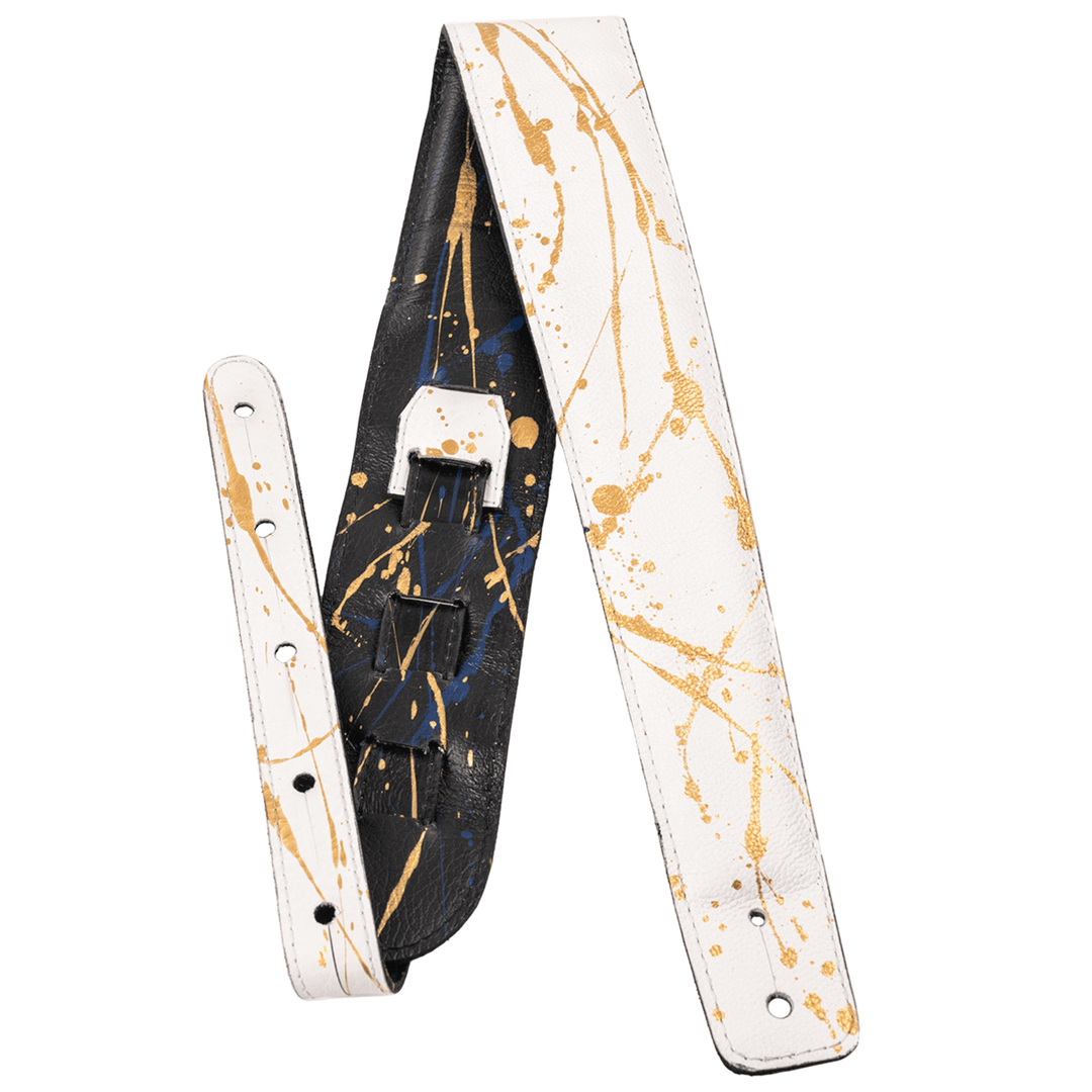 Evo Comfort Artist 3" Black or White - Correa de Bajo | * Esta correa es reversible, se puede usar por ambos lados** Foto referencial: Al ser un producto de cuero, el color y patrón de la pintura puede variar ligeramente*** Hecha a mano en Brasil | Gearhu