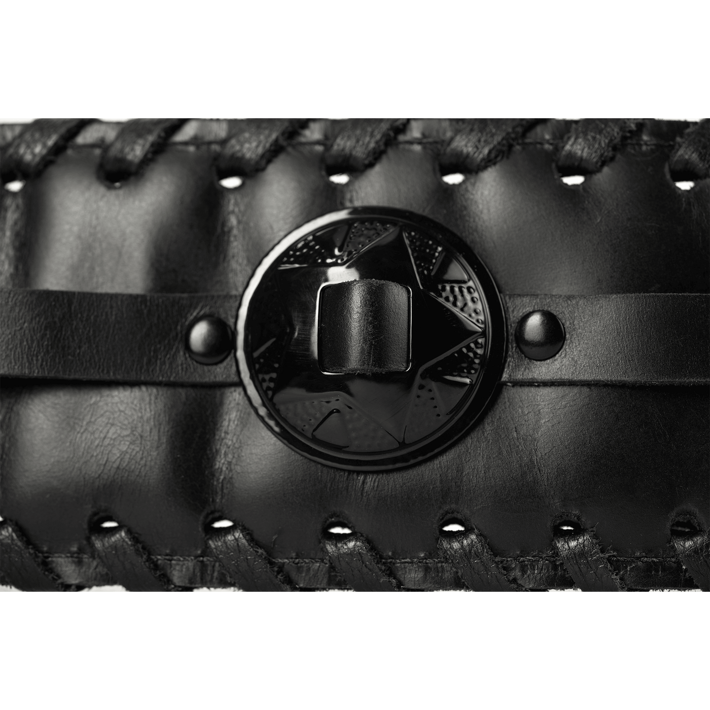 Evo Tex-Mex 3" All Black - Correa de Bajo - * Foto referencial: Al ser un producto de cuero, el color y patrón de puede variar ligeramente* Hecha a mano en Brasil* Largo mínimo: 110cm. (Aproximadamente) - SlapStore América Latina especialistas en Bajos de