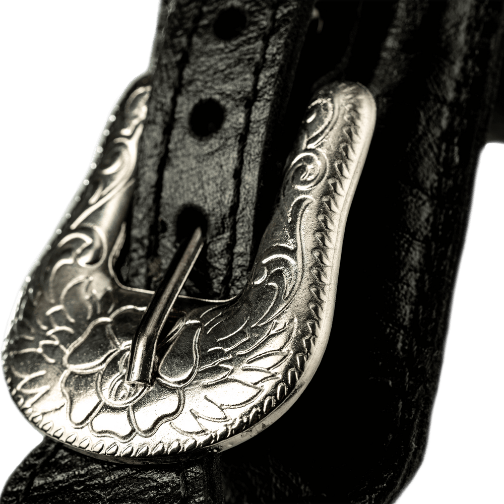 Evo Tex-Mex 3” Estrela Preta - Correa de Bajo | * Foto referencial: Al ser un producto de cuero, el color y patrón de puede variar ligeramente* Hecha a mano en Brasil* Largo mínimo: 110cm. (Aproximadamente) | Gearhub