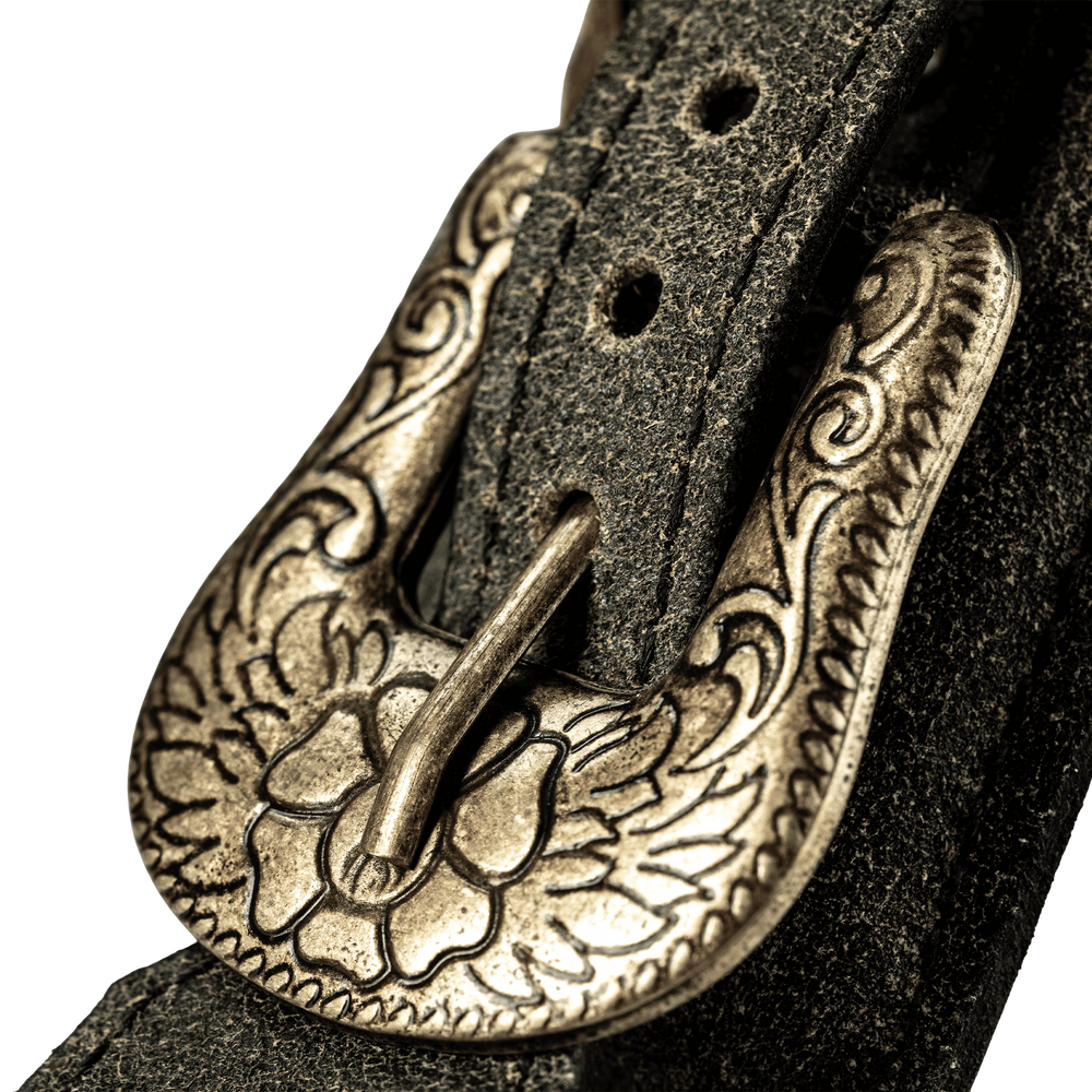 Evo Tex-Mex 3” Verde Envelhecido - Correa de Bajo | * Foto referencial: Al ser un producto de cuero, el color y patrón de puede variar ligeramente* Hecha a mano en Brasil* Largo mínimo: 110cm. (Aproximadamente) | Gearhub