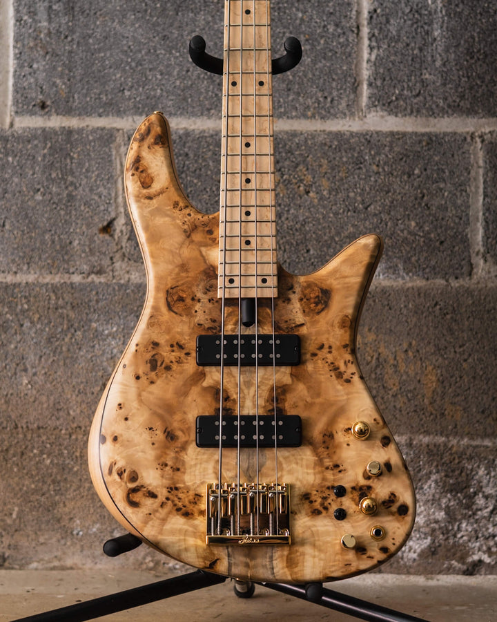 Fodera Emperor 4 Standard Special Poplar Burl (End-2024) - Bajo Eléctrico | Cuerpo • Modelo: Emperor 4 Standard Special• Madera: Alder • Top: Poplar Burl• Terminación: Satin Brazo • Madera: 3 Piezas de Hard-Rock Maple• Perfil: Standard • Terminación: Sati