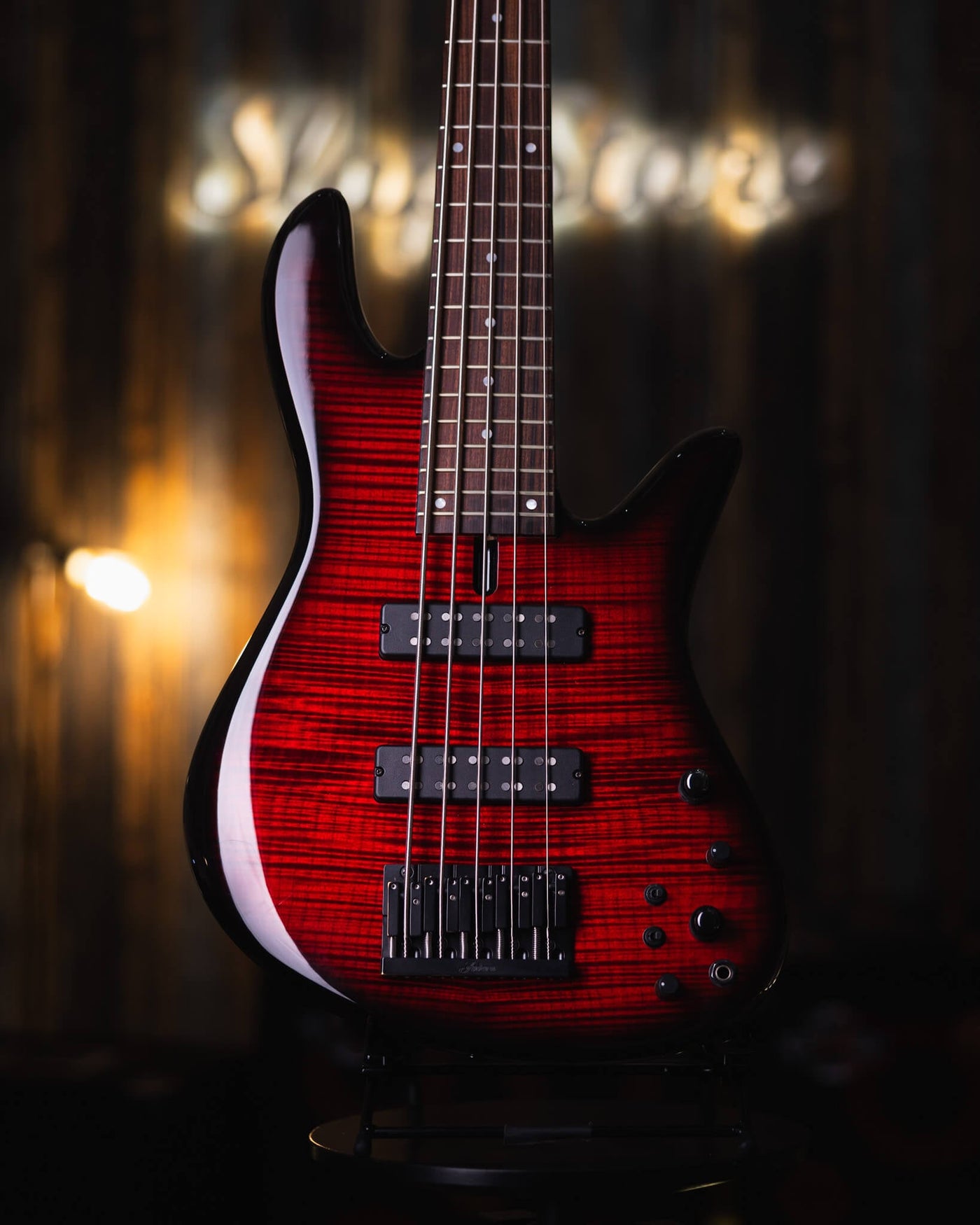 Fodera Emperor 5 Standard Trans Red Burst 2017  - Bajo Eléctrico