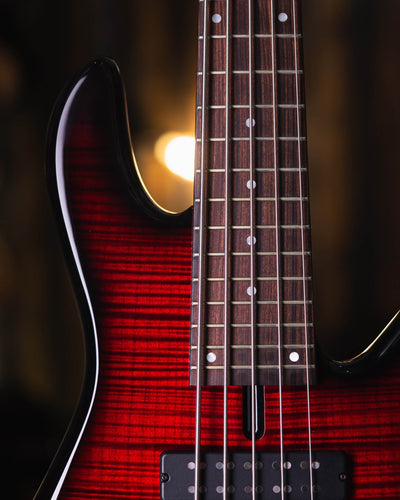 Fodera Emperor 5 Standard Trans Red Burst 2017  - Bajo Eléctrico