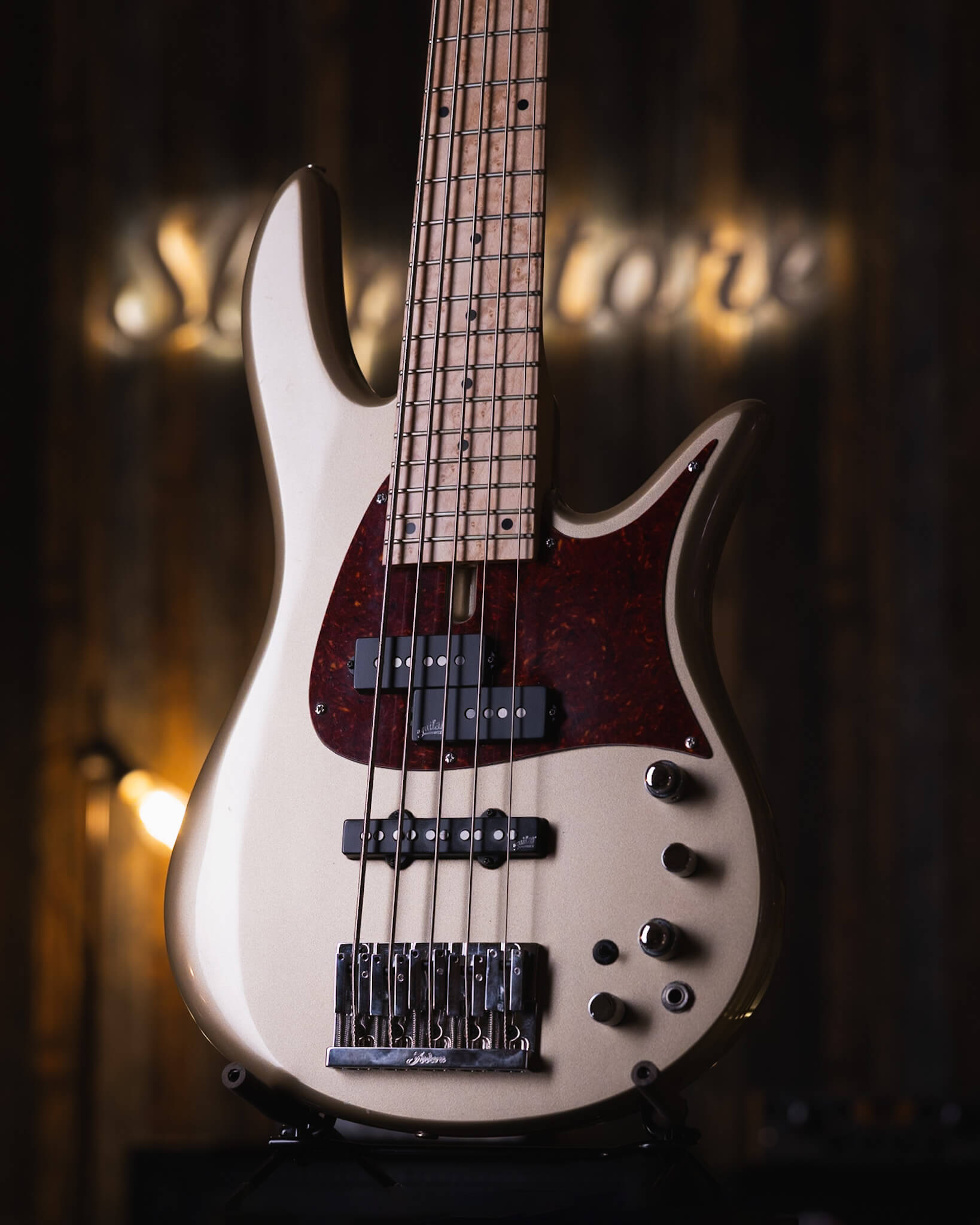 Fodera Monarch PJ 5 Classic Shoreline Gold 2021 - Bajo Eléctrico