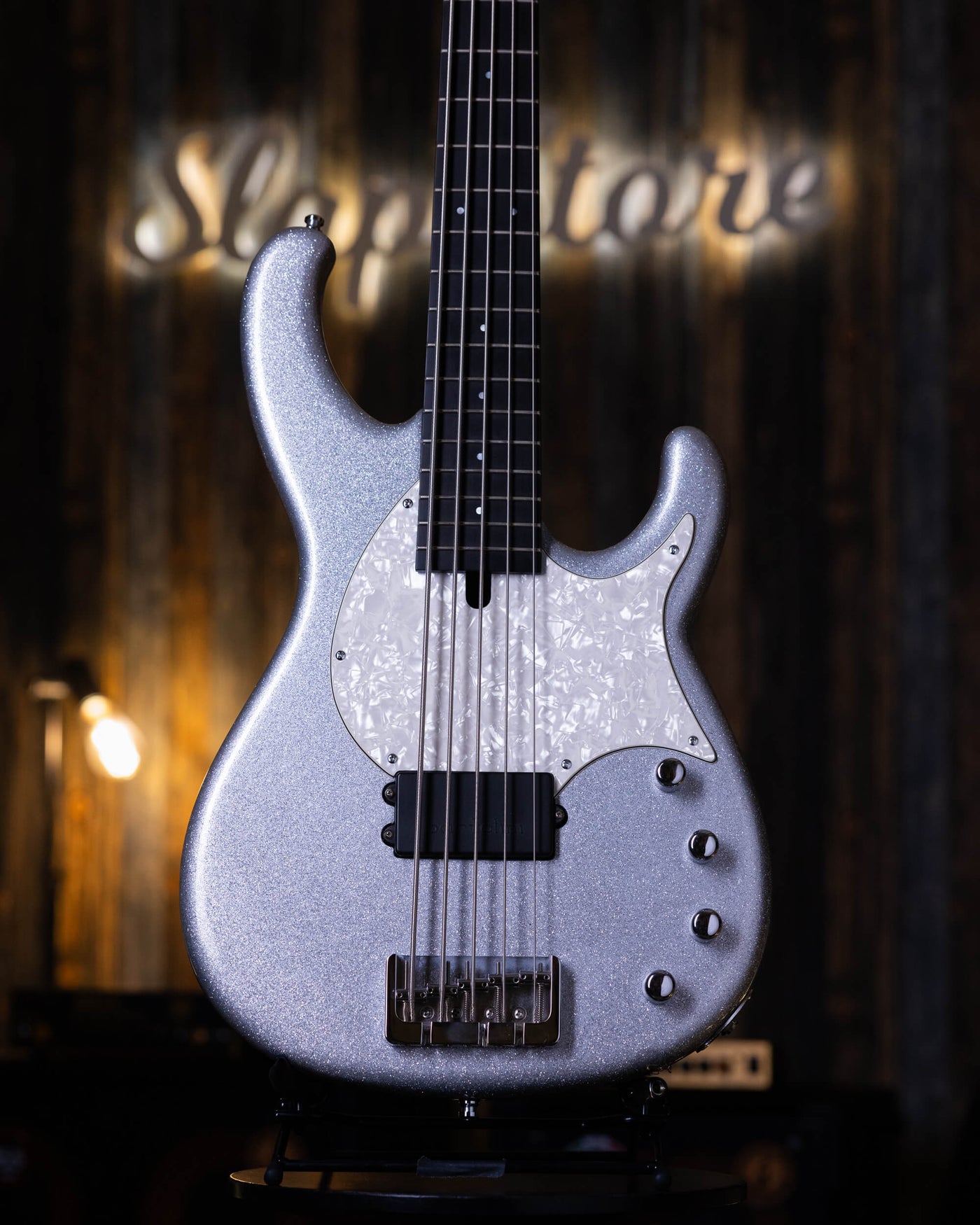 Modulus Funk Unlimited 5 Silver Sparkle 2008 - Bajo Eléctrico