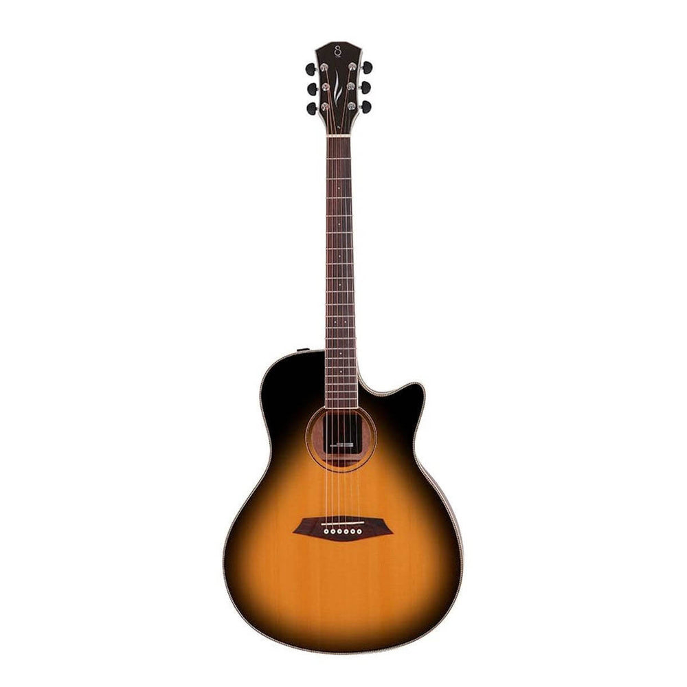 Sire R3-GS Vintage Sunburst - Guitarra Electroacústica | Sire made waves in the industry with their stunning range of bass guitars, co-designed by the legendary Marcus Miller. Now they’re taking a leap into uncharted territory: acoustic guitars. And if th