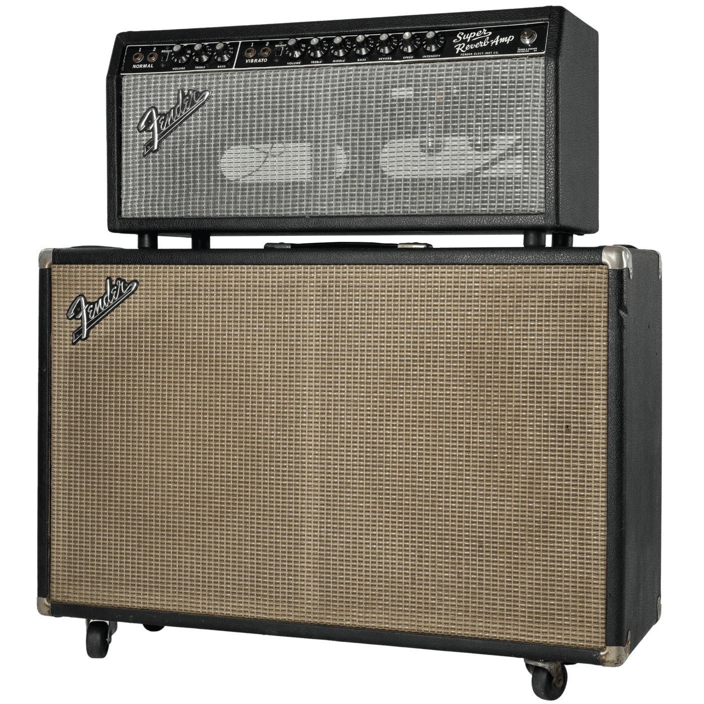 1968 Vintage Fender Super Reverb Amp (Head) + Vintage 60s 2x12 Fender (Cab) - Amplificador de Guitarra