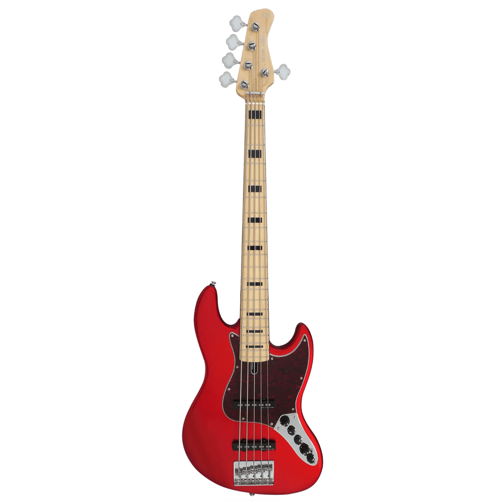 Sire V7 Vintage Ash 5 Bright Metallic Red (2nd Gen) - Bajo Eléctrico | Si me hubiesen mostrado los bajos Sire guiándonos solamente por el precio, habría tenido muchas dudas sobre qué tan buenos serían. Afortunadamente, tuve la oportunidad de ver uno y toc