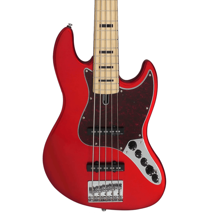 Sire V7 Vintage Ash 5 Bright Metallic Red (2nd Gen) - Bajo Eléctrico | Si me hubiesen mostrado los bajos Sire guiándonos solamente por el precio, habría tenido muchas dudas sobre qué tan buenos serían. Afortunadamente, tuve la oportunidad de ver uno y toc