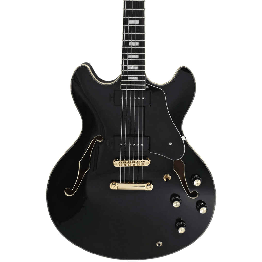 Sire H7V Black - Guitarra Eléctrica | La Guitarra Sire H7 fue diseñada según las especificaciones y preferencias exactas de su homónimo. Esta excelente guitarra eléctrica semi-hollow está repleta de componentes de alta calidad. Su cuerpo de arce laminado