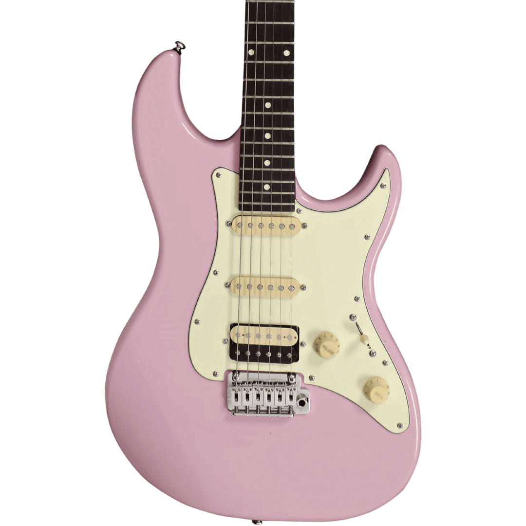 Sire S3 Pink - Guitarra Eléctrica | La guitarra eléctrica tradicional en forma de S se mejora con especificaciones electrónicas y de hardware diseñadas por Larry Carlton para adaptarse a la mayoría de los estilos de guitarra, desde el clásico hasta el con