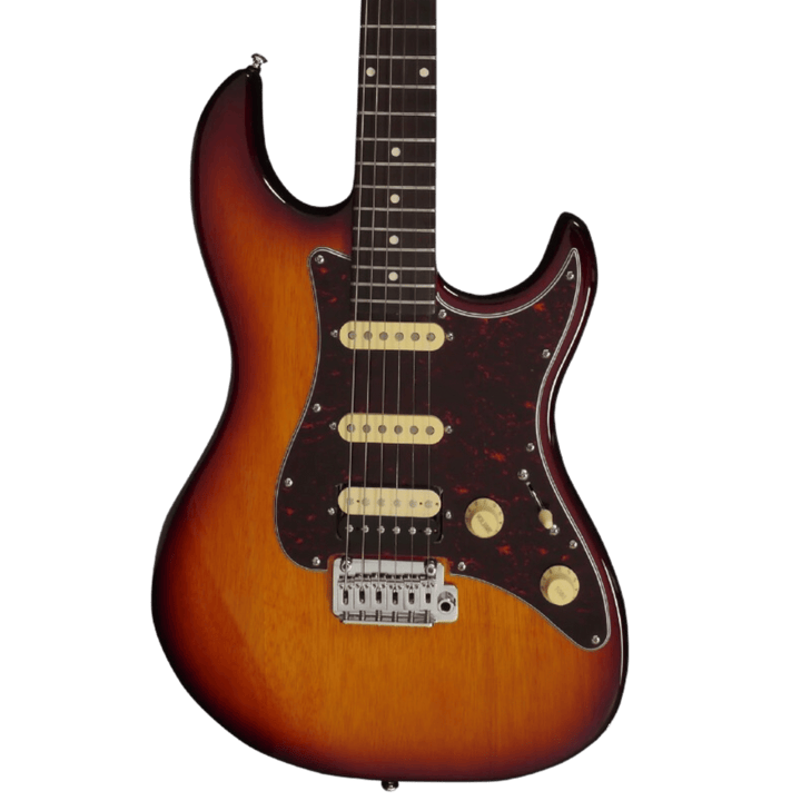 Sire S3 Tobacco Sunburst - Guitarra Eléctrica | La guitarra eléctrica tradicional en forma de S se mejora con especificaciones electrónicas y de hardware diseñadas por Larry Carlton para adaptarse a la mayoría de los estilos de guitarra, desde el clásico