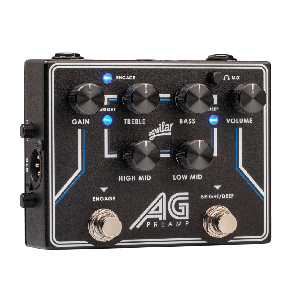 Aguilar AG Preamp DI - Pedal de Bajo | El pedal AG Preamp hereda la respuesta ajustada y rápida del renombrado amplificador AG y la amplia flexibilidad tonal, lo que lo convierte en un componente esencial para los bajistas más exigentes. Con su potente ec