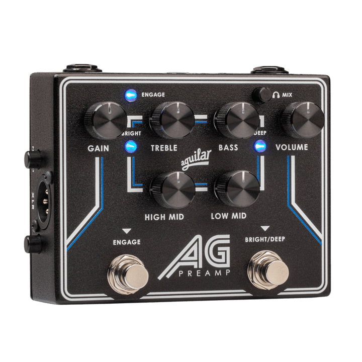 Aguilar AG Preamp DI - Pedal de Bajo | El pedal AG Preamp hereda la respuesta ajustada y rápida del renombrado amplificador AG y la amplia flexibilidad tonal, lo que lo convierte en un componente esencial para los bajistas más exigentes. Con su potente ec