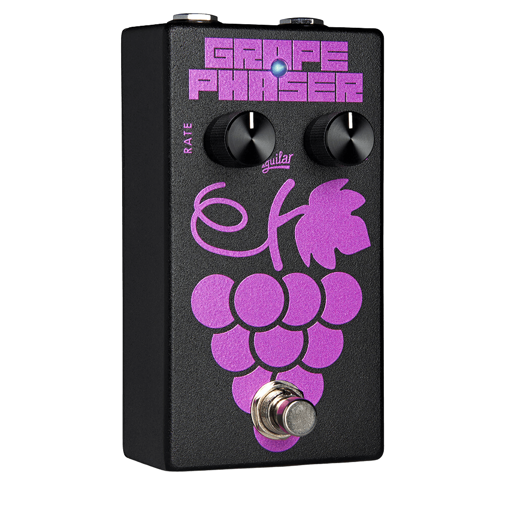 Aguilar Grape Phaser MKII - Pedal de Bajo | El Grape Phaser proporciona un exuberante cambio de fase analógico cortesía de un diseño simple de dos perillas. rate controla la velocidad de la modulación mientras que color retroalimenta una parte de la señal