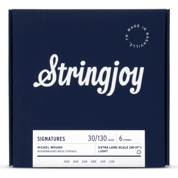 Stringjoy L. Top H. Bottom 6 (30-130) - Cuerdas de Bajo Eléctrico | Las cuerdas de bajo Stringjoy están enrolladas en bobinas de aleación de níquel estadounidense y alambre de núcleo de acero redondo. Tienen un extremo bajo completo y resonante y un extre