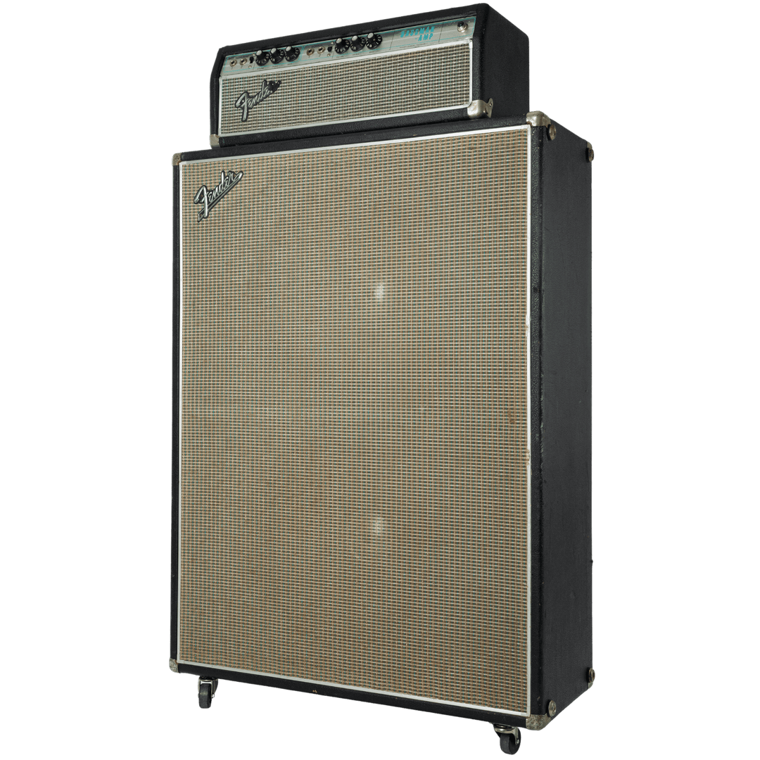1969 Fender Bassman Amp (Head) + Fender 2x15" (Cab) - Amplificador de Guitarra o Bajo | Este amplificador es un clásico absoluto de Fender. El tono limpio es absolutamente imbatible. El gabinete proporciona una gran cantidad de fuerza, claridad y graves.