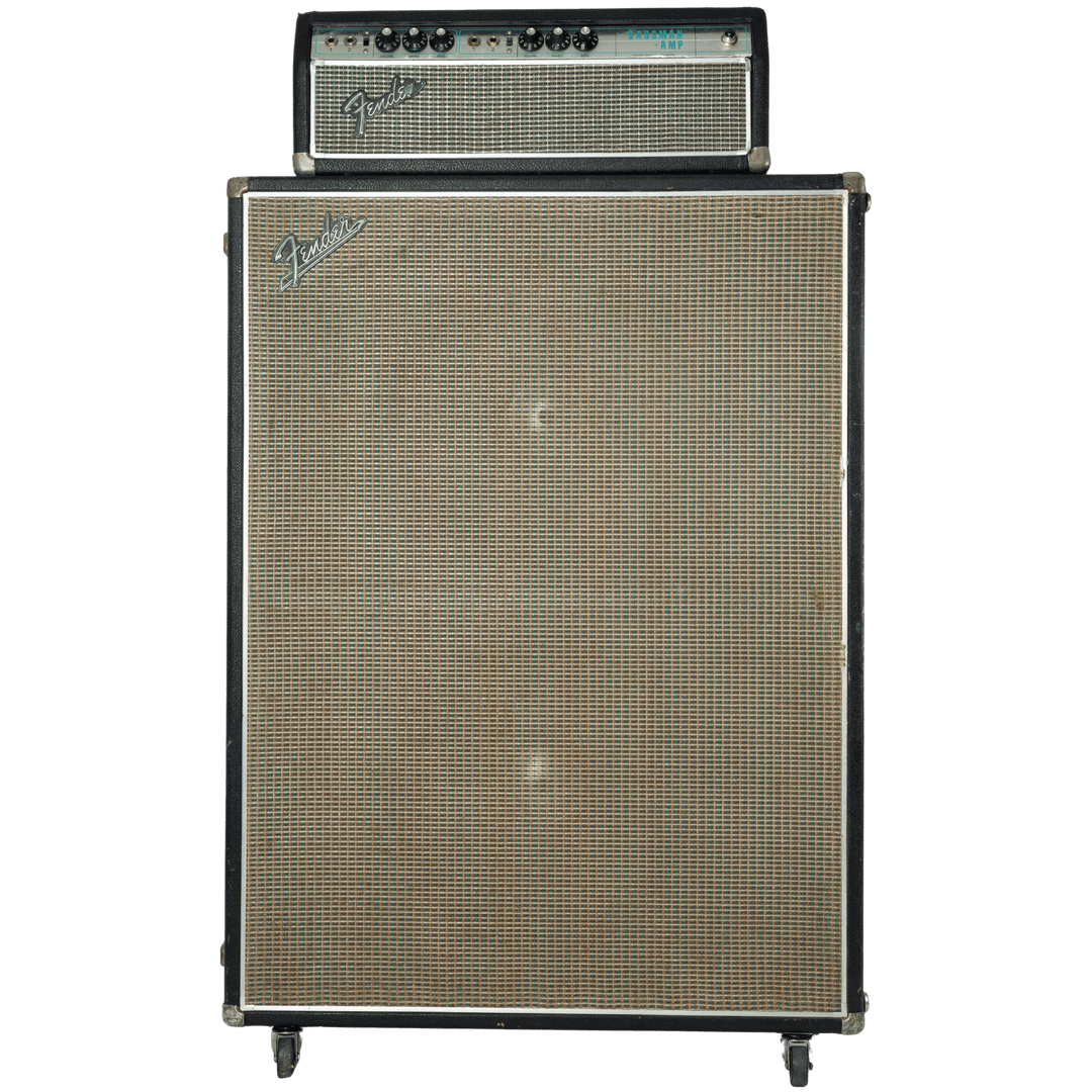 1969 Fender Bassman Amp (Head) + Fender 2x15" (Cab) - Amplificador de Guitarra o Bajo | Este amplificador es un clásico absoluto de Fender. El tono limpio es absolutamente imbatible. El gabinete proporciona una gran cantidad de fuerza, claridad y graves.