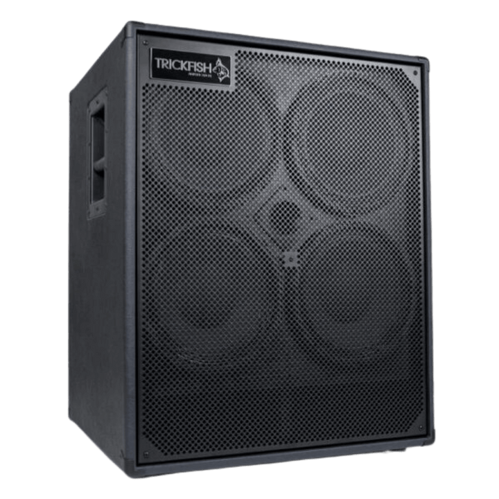 Trickfish TF410 - Gabinete de Bajo | El TF410 presenta nuevos controladores de neodimio de 400 W de 10" propietarios de Trickfish, gabinetes de capas de Birch sin huecos de 18 mm y una rejilla de acero de calibre 16 apta para circular. La transición de Fe