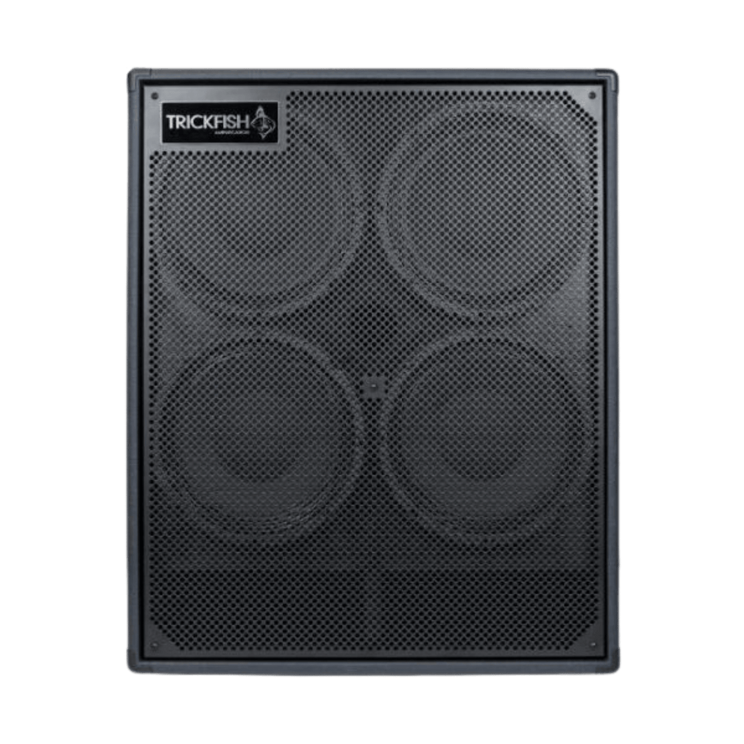 Trickfish TF410 - Gabinete de Bajo | El TF410 presenta nuevos controladores de neodimio de 400 W de 10" propietarios de Trickfish, gabinetes de capas de Birch sin huecos de 18 mm y una rejilla de acero de calibre 16 apta para circular. La transición de Fe