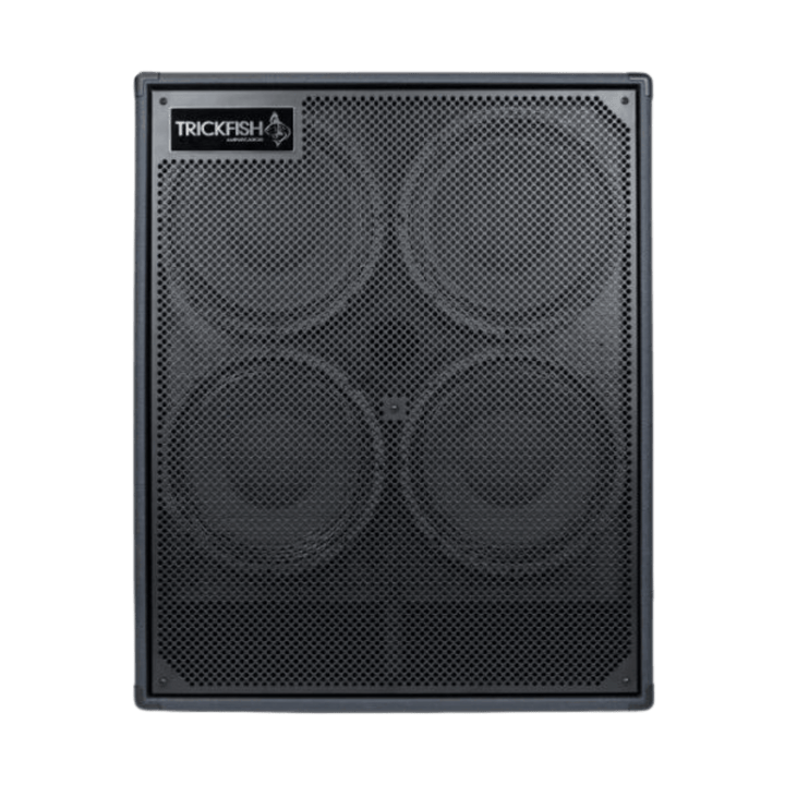 Trickfish TF410 - Gabinete de Bajo | El TF410 presenta nuevos controladores de neodimio de 400 W de 10" propietarios de Trickfish, gabinetes de capas de Birch sin huecos de 18 mm y una rejilla de acero de calibre 16 apta para circular. La transición de Fe