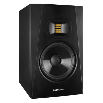 Adam T7V - $329990 - Gearhub - El monitor de estudio Adam Audio T7V de 7 pulgadas es un monitor de estudio bidireccional diseñado para uso vertical en una aplicación de campo cercano. El T7V presenta un woofer de 7 ” que proporciona una extensión de graves de hasta 39 Hz, mientras que el diafragma del tweeter U-ART brinda una respuesta prístina y de alta frecuencia extendida de hasta 25 kHz, algo prácticamente inaudito en los monitores de este rango de precios. El tweeter U-ART está montado en una guía de o
