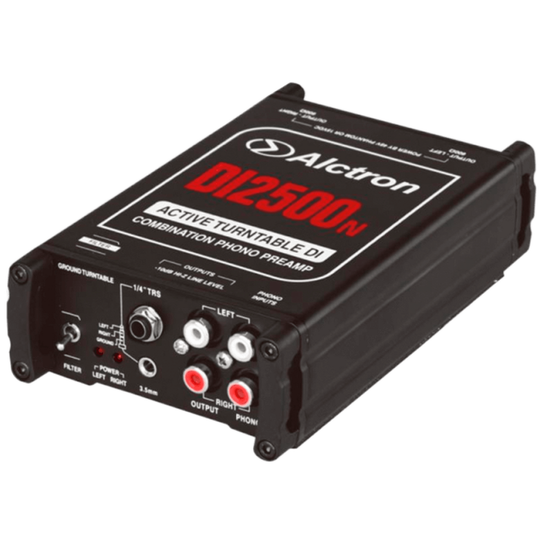 Alctron DI2500N - Caja Directa Activa | DI2500N es una caja directa activa y una caja directa estéreo especialmente diseñada para manejar los rigores del estudio de grabación profesional y el entorno abusivo de las giras en vivo. Un filtro de paso bajo pr