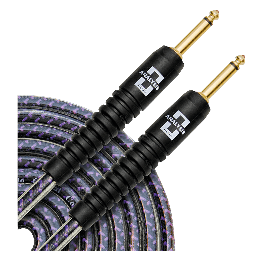 Analysis Plus Studio Oval (3m) St-St | With our high-end Studio Oval instrument cable, solo crystal copper is used to create the smoothest possible sound. Our patented hollow oval design ensures all the music from the instrument reaches the amplifier. Low