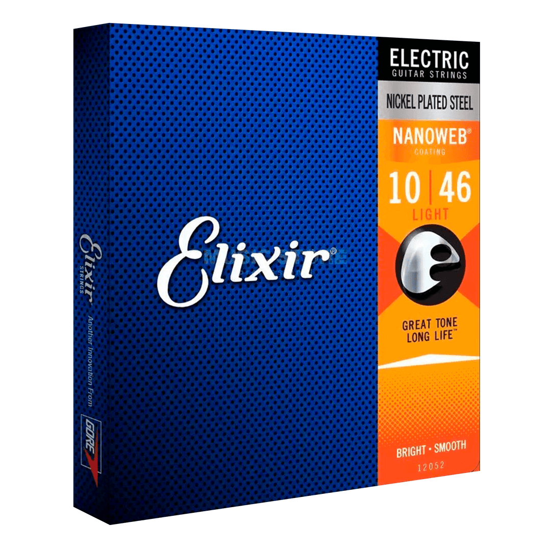 Elixir Nickel Plated Steel Nanoweb Light (10-46) - Cuerdas de Guitarra eléctrica | Las cuerdas eléctricas de acero niquelado Elixir® con recubrimiento NANOWEB® brindan la presencia, el golpe y la personalidad de las cuerdas de guitarra eléctrica tradicion