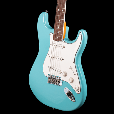 Fender Stratocaster Eric Johnson Tropical Turquoise 2021 - $2499990 - Gearhub - The Fender Eric Johnson Stratocaster RW solidbody electric guitar brings you an instrument fit for a guitar tone master! Eric is also known for his perfectionism and dedicated search for the ultimate guitar. The brainchild of Johnson himself, the Eric Johnson Stratocaster RW is designed with Eric's own personal features and preferences, and it is made possible because of his expressed desire to give something back to the collect