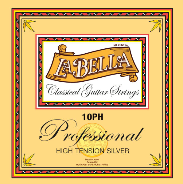 LaBella 10PH Profesional Alta Tensión Plata  - Cuerdas de Guitarra Clásica