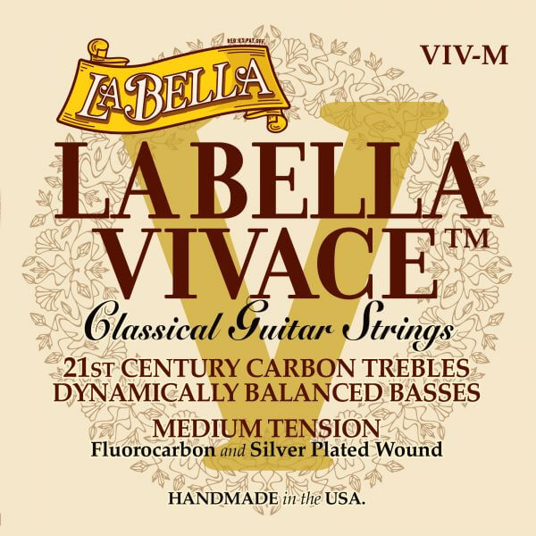 LaBella Vivace VIV-M Fluorocarbon Tensión Media - Cuerdas de Guitarra Clásica