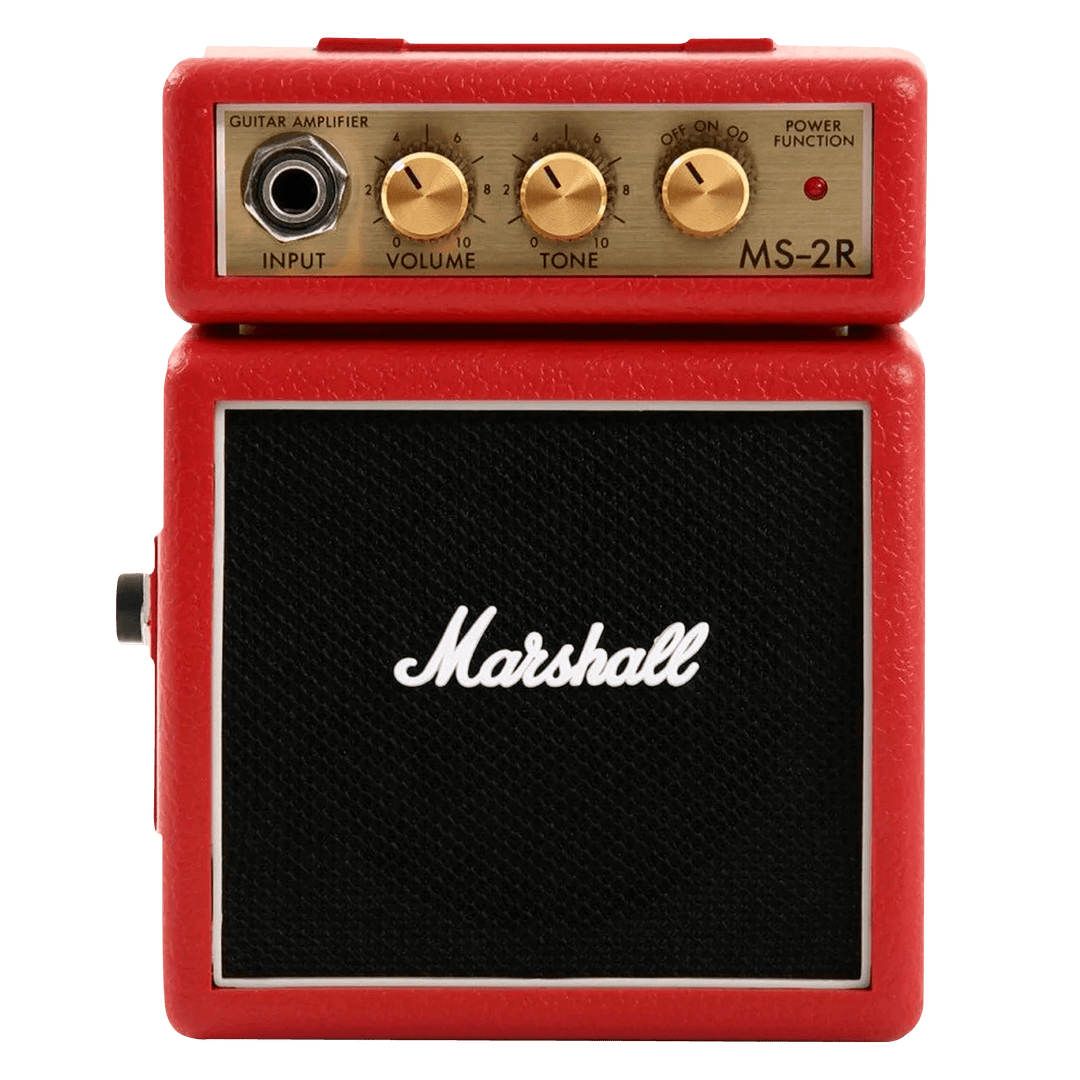 Marshall MS-2R - Miniamplificador de Guitarra | El MS-2TM es un micro amplificador de 1 W que puede ser pequeño pero que ofrece el verdadero tono Marshall. Funciona con batería y se puede enchufar a la red eléctrica, por lo que es lo suficientemente versá