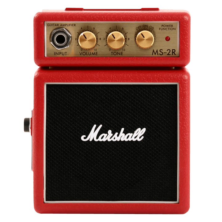 Marshall MS-2R - Miniamplificador de Guitarra | El MS-2TM es un micro amplificador de 1 W que puede ser pequeño pero que ofrece el verdadero tono Marshall. Funciona con batería y se puede enchufar a la red eléctrica, por lo que es lo suficientemente versá