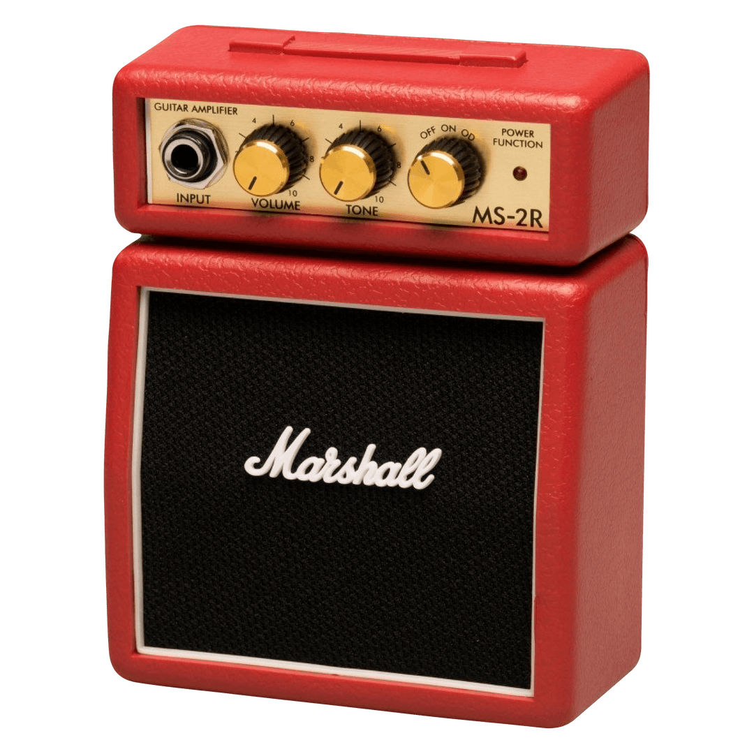 Marshall MS-2R - Miniamplificador de Guitarra | El MS-2TM es un micro amplificador de 1 W que puede ser pequeño pero que ofrece el verdadero tono Marshall. Funciona con batería y se puede enchufar a la red eléctrica, por lo que es lo suficientemente versá