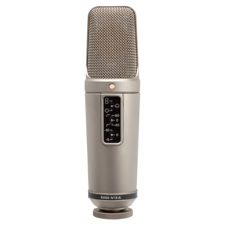 Rode NT2A - Kit Micrófono | El NT2-A continúa la tradición impuesta por el ya legendario Rode NT2. Un gran micrófono de cápsula de 1" para el estudio profesional incorporando 3 patrones, interruptores alto paso y colchón, convenientemente ubicado en el cu