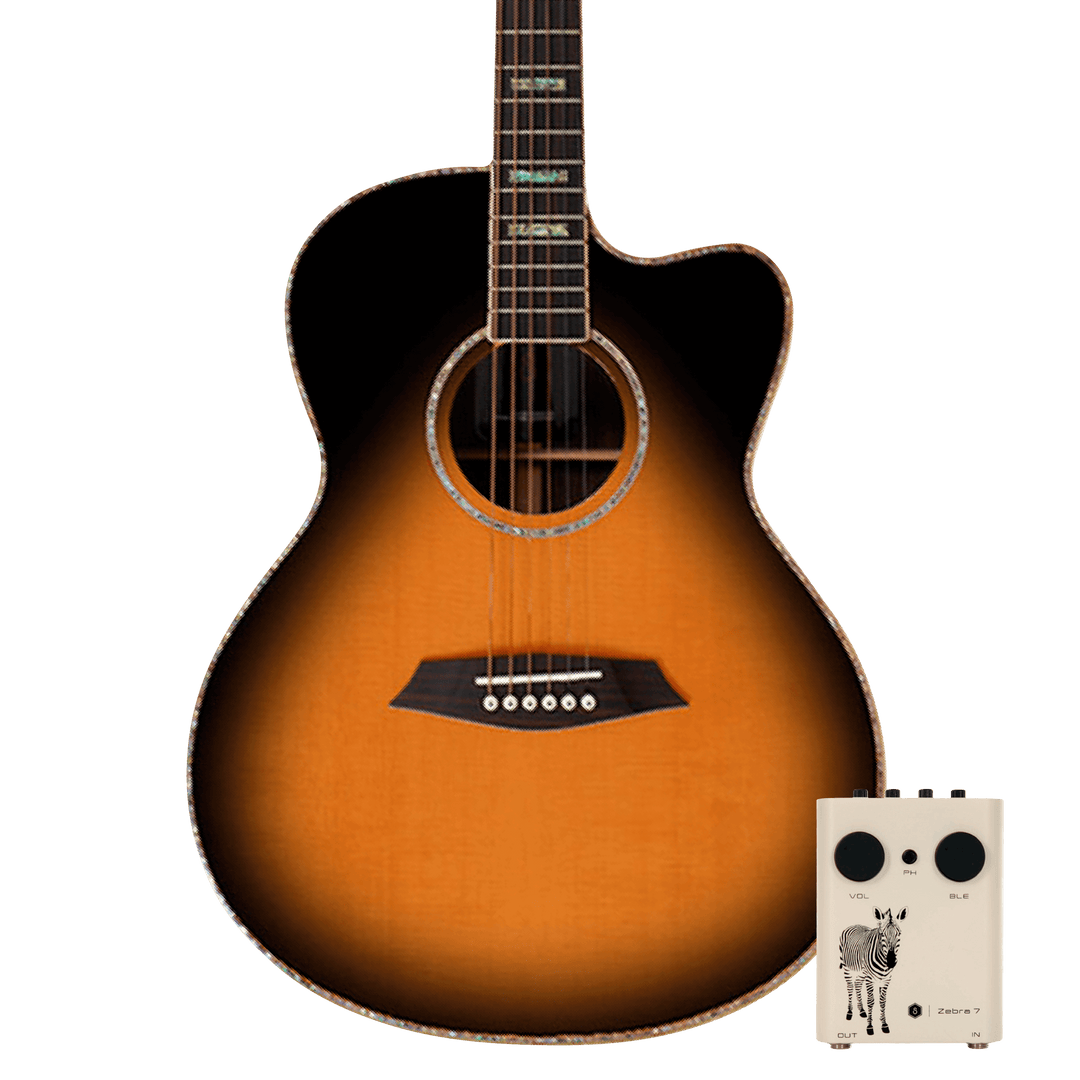 Sire R7 GZ Vintage Sunburst - Guitarra Electroacústica | The Sire A3 is the pioneer solid top acoustic guitar in the Larry Carlton acoustic guitars line, which offers equilibrium between the cutting-edge design and excellent performance. The A3 has two bo