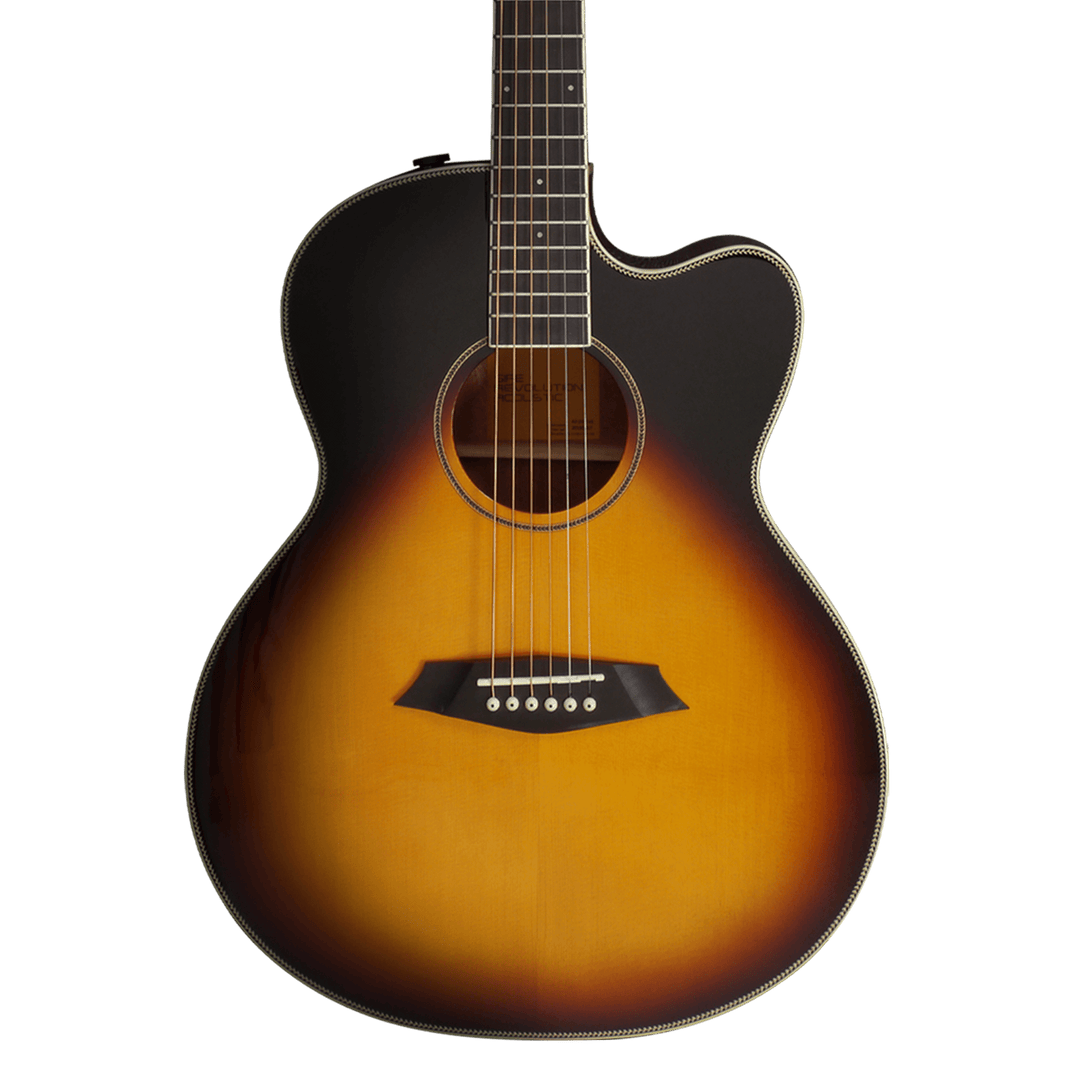 Sire A3-G Vintage Sunburst - Guitarra Electroacústica | La Sire A3 es la guitarra acústica de tapa sólida pionera en la línea de guitarras acústicas Larry Carlton, que ofrece equilibrio entre el diseño de vanguardia y un rendimiento excelente. El A3 tiene