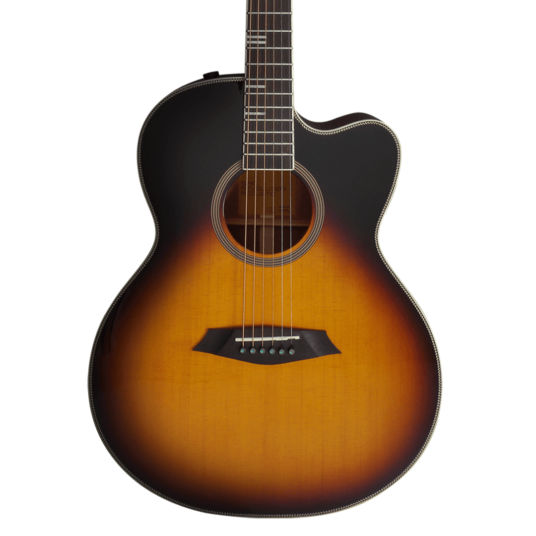 Sire A4-G Vintage Sunburst - Guitarra Electroacústica | La guitarra acústica Sire mejorada cuenta con un diseño y características que cumplen con el estándar de calidad de Larry Carlton. El A4 tiene dos formas de cuerpo: Dreadnought y Grand Auditorium. Má