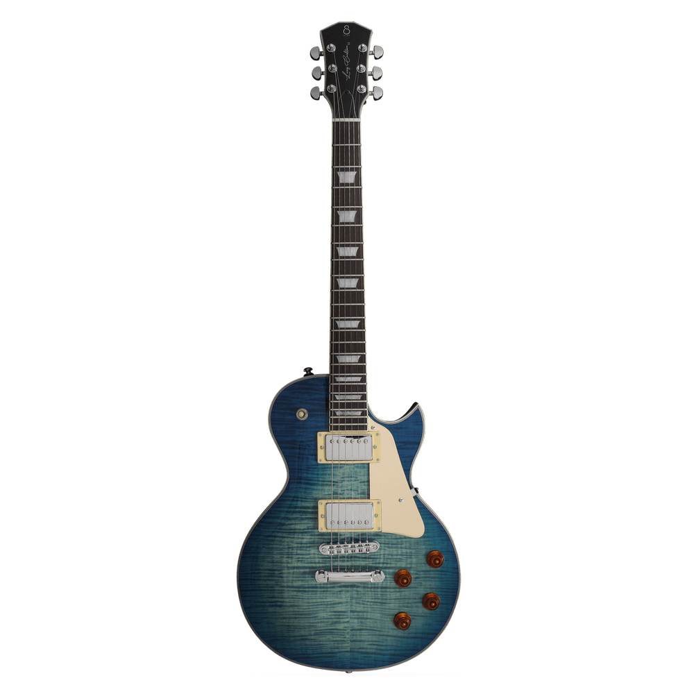 Sire L7 Transparent Blue - Guitarra Eléctrica | Esta guitarra eléctrica de un solo corte con forma de Les Paul, Sire L7, está compuesta por un clásico y moderno equipamiento aprobado por Larry Carlton. Con un sonido prominente, puro, claro y equilibrado p