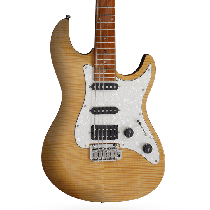 Sire S7 FM Natural - Guitarra Eléctrica | Los amantes del cuerpo sólido estilo Strato van a encantarse con la serie S7. Diseñada en colaboración con el mismísimo Larry Carlton, legendario guitarrista ganador de un Grammy, la Sire S7 te ofrece la interpret