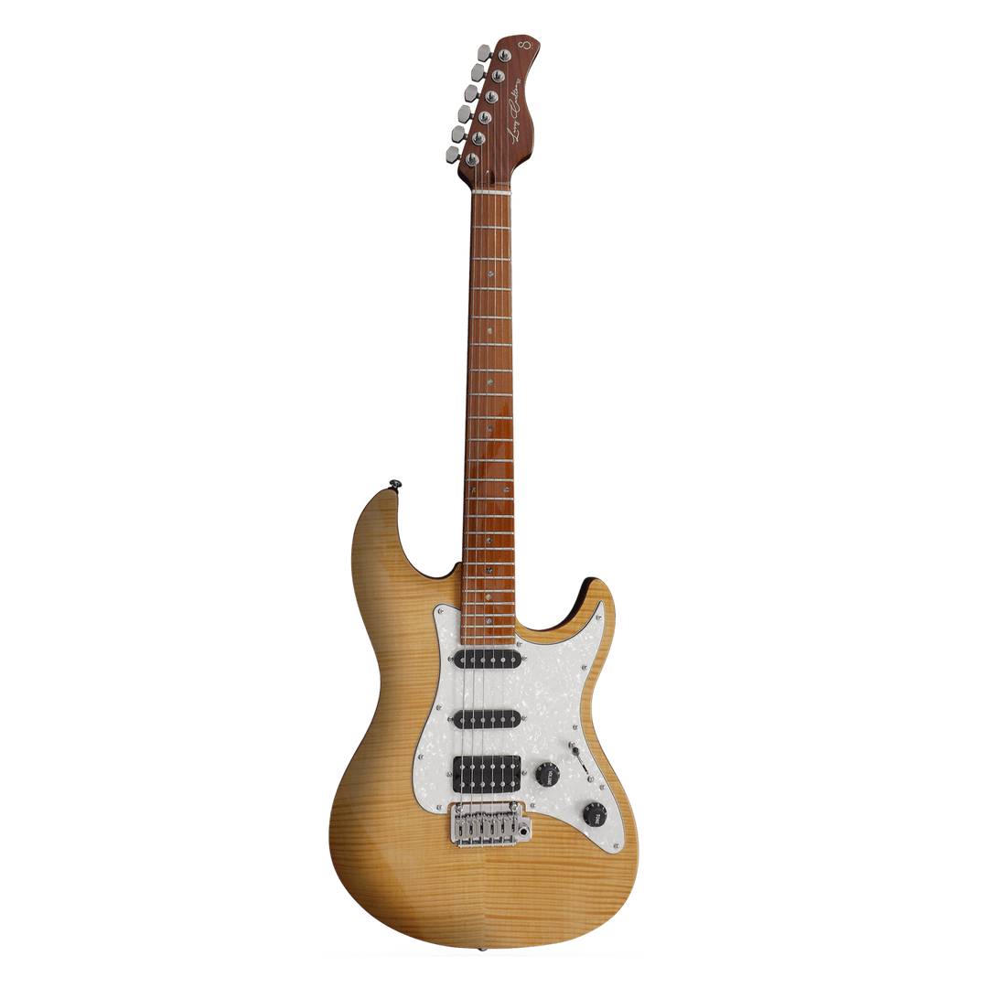 Sire S7 FM Natural - Guitarra Eléctrica | Los amantes del cuerpo sólido estilo Strato van a encantarse con la serie S7. Diseñada en colaboración con el mismísimo Larry Carlton, legendario guitarrista ganador de un Grammy, la Sire S7 te ofrece la interpret