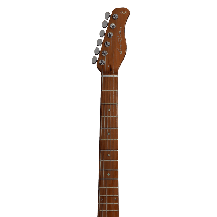 Sire T7 FM Transparent Black - Guitarra Eléctrica | With the addition of flamed veneer, Sire T7 FM is packaged not only to hold a great sound versatility but also a great personality. Cuerpo • Modelo: Larry Carlton T7 FM• Madera: North American Alder+ Fla