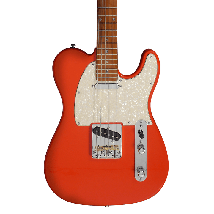 Sire T7 Fiesta Red - Guitarra Eléctrica | La Sire T7 es una excelente guitarra eléctrica en forma de T o Telecaster, aprobada por Larry Carlton con un sonido prominente, puro, claro y equilibrado para presentaciones en vivo y grabaciones de estudio. Ademá